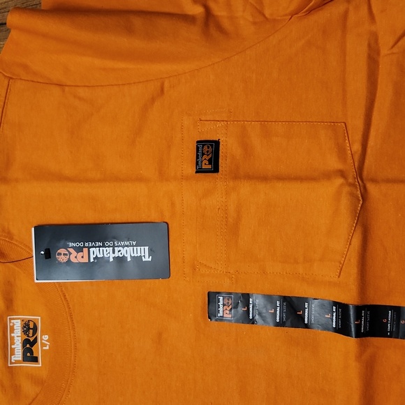 Timberland PRO Vibrant Orange Short Sleeve Tee Original Fit Mens - Picture 7 of 11
